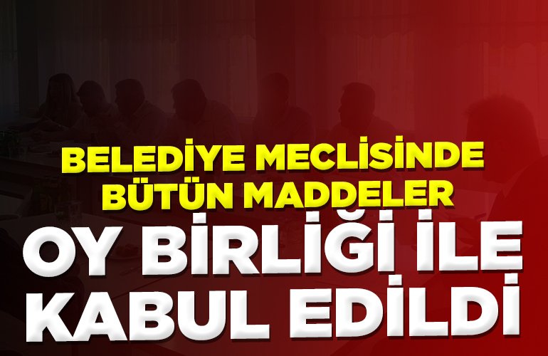BELEDİYE MECLİSİNDE BÜTÜN MADDELER OYBİRLİĞİ İLE KABUL EDİLDİ
