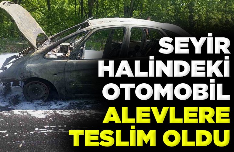 Seyir halindeki otomobil alevlere teslim oldu
