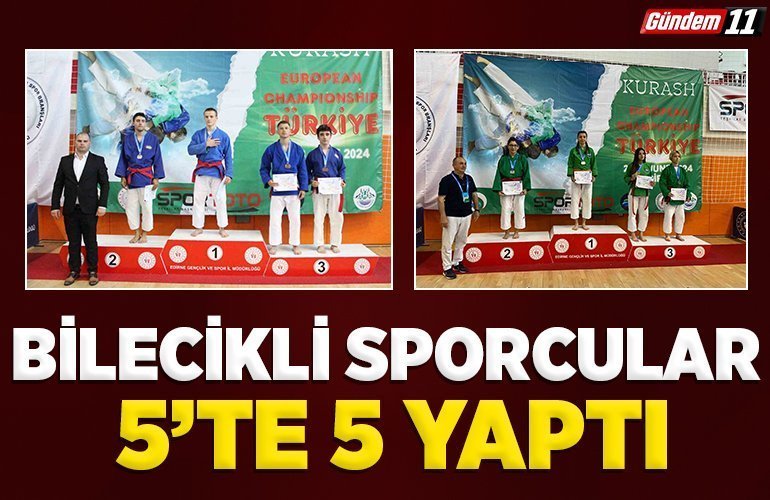Bilecikli sporcular 5’te 5 yaptı
