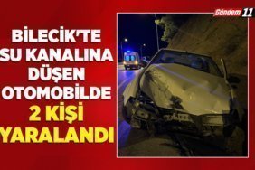 Bilecik'te su kanalına düşen otomobildeki 2 kişi yaralandı