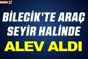Seyir halinde alev aldı