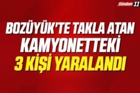 Bozüyük'te takla atan kamyonetteki 3 kişi yaralandı