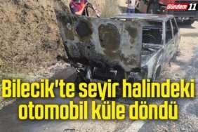 Bilecik'te seyir halindeki otomobil küle döndü