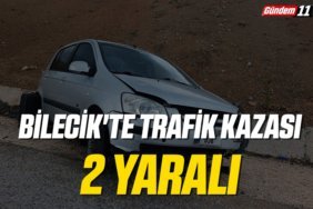 Bilecik'te su kanalının duvarına çarpan otomobildeki 2 kişi yaralandı