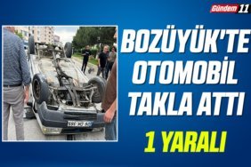 Bozüyük'te araç takla attı
