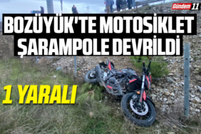 Bozüyük'te motosiklet şarampole devrildi