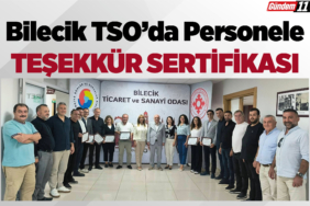 Bilecik TSO’da Personele Teşekkür Sertifikası