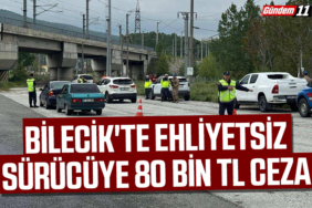 Bilecik'te Ehliyetsiz sürücüye 80 bin tl ceza