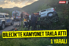 Bilecik’te Kamyonet Takla Attı 1 Yaralı