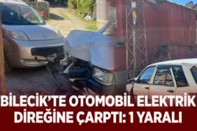 Bilecik’te Otomobil Elektrik Direğine Çarptı 1 Yaralı