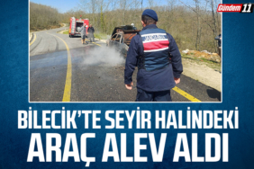 Bilecik’te Seyir Halindeki Araç Alev Aldı