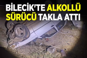 Bilecik'te alkollü sürücü takla attı