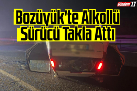 Bozüyük'te Alkollü Sürücü Takla Attıı