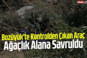 Bozüyük'te Kontrolden Çıkan Araç Ağaçlık Alana Savruldu