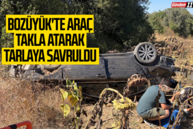 Bozüyük'te araç takla atarak tarlaya savruldu