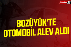 Bozüyük'te otomobil alev aldı
